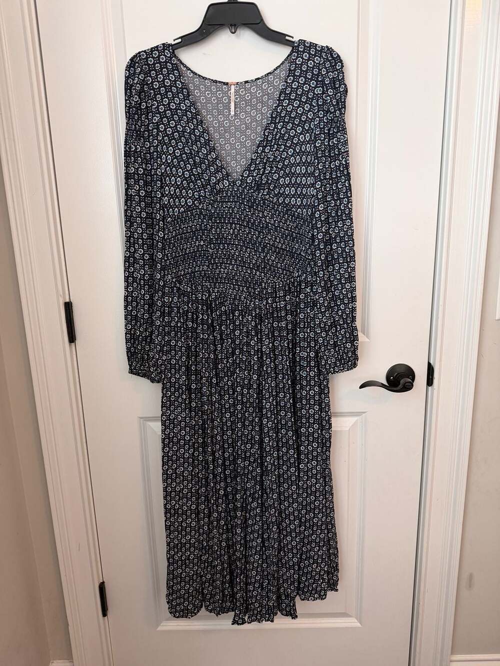 Free People Floral Print Smocked Waist Dress Size S